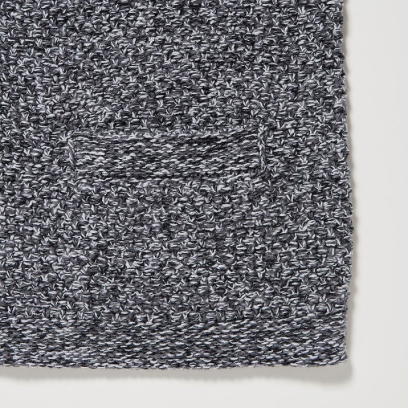Grey Uniqlo Knitted Short Women Cardigan | 3142983