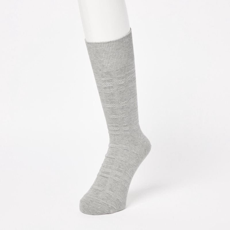 Grey Uniqlo Links Checked Men Socks | 6374867