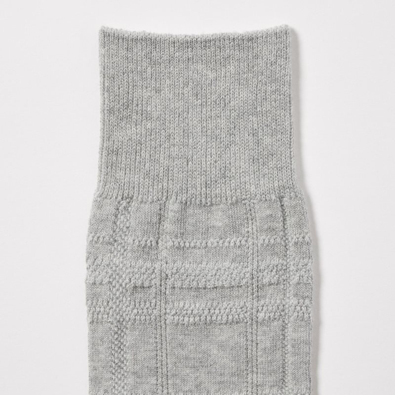 Grey Uniqlo Links Checked Men Socks | 6374867
