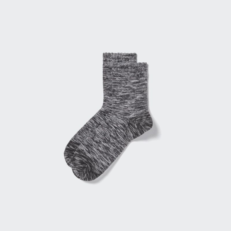 Grey Uniqlo Melange Half Men Socks | 9913147