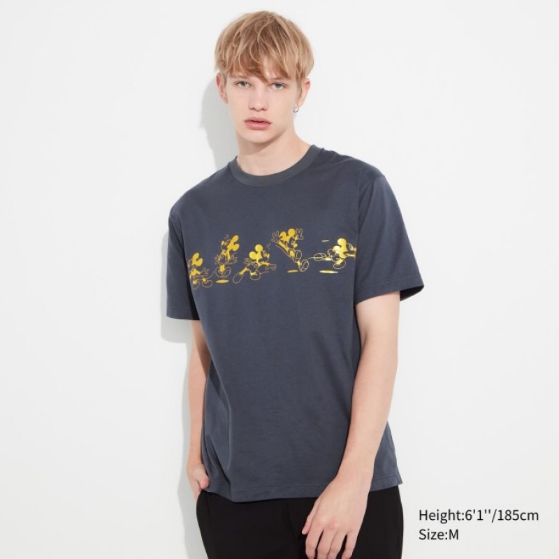 Grey Uniqlo Mickey Shines UT Short-Sleeve Women T Shirts | 5320986