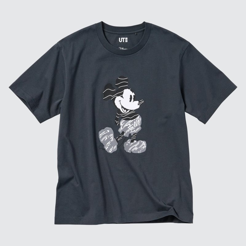 Grey Uniqlo Mickey Stands Ut Short-sleeve Graphic Men T Shirts | 8165463