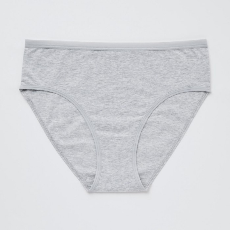 Grey Uniqlo Mid Rise Basic Women Briefs | 7748108