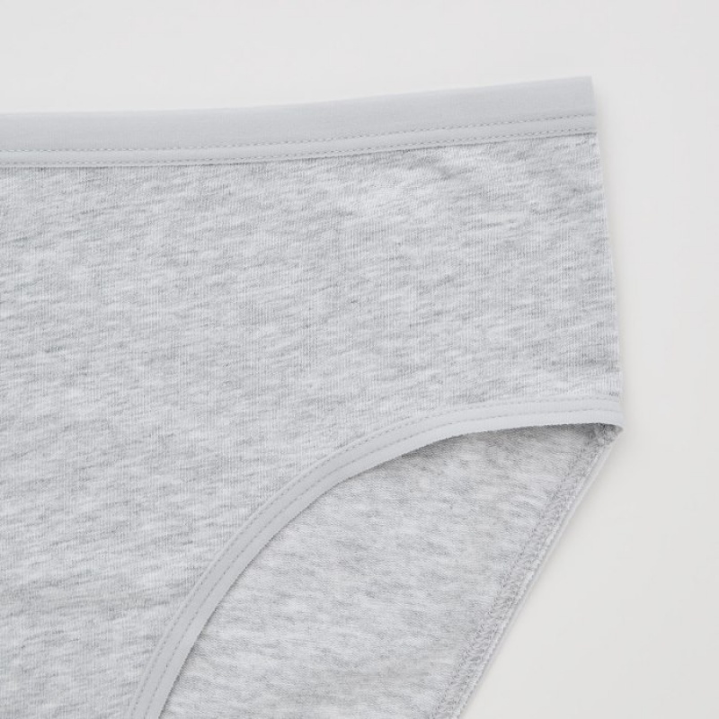 Grey Uniqlo Mid Rise Basic Women Briefs | 7748108