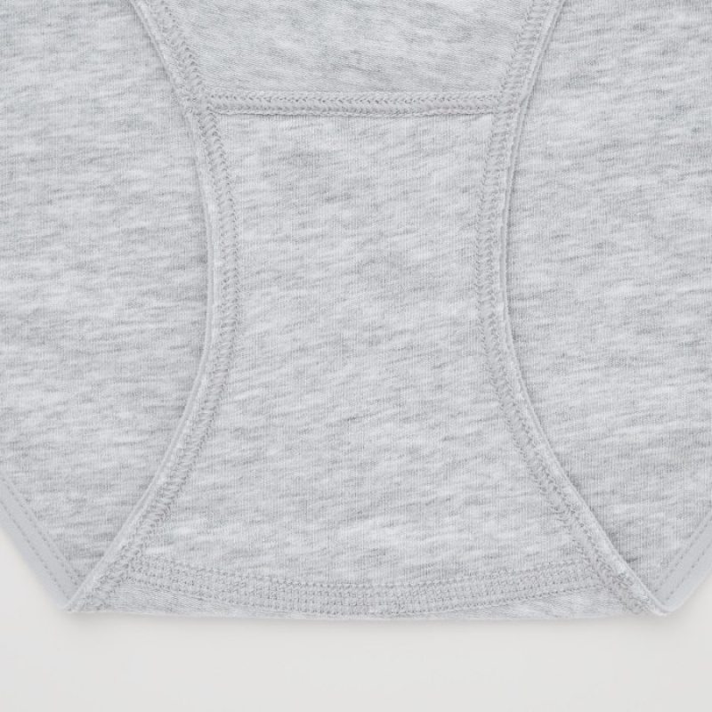 Grey Uniqlo Mid Rise Basic Women Briefs | 7748108