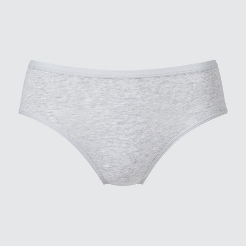 Grey Uniqlo Mid Rise Basic Women Briefs | 7748108