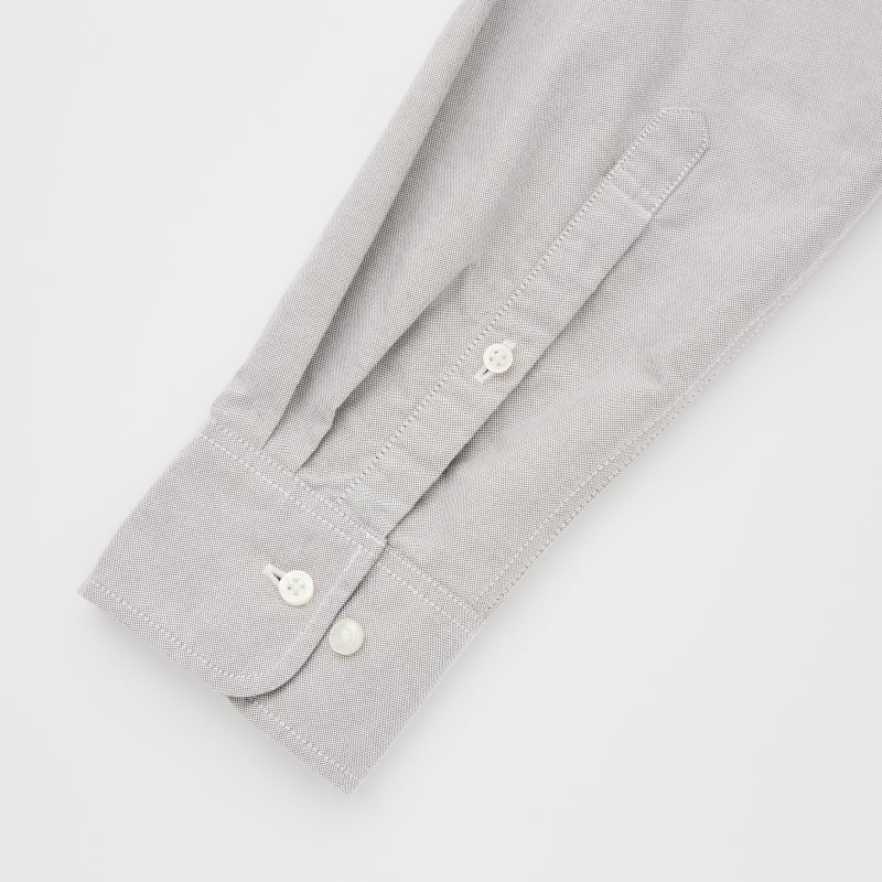 Grey Uniqlo Oxford Slim-fit Long-sleeve Men Shirts | 499614
