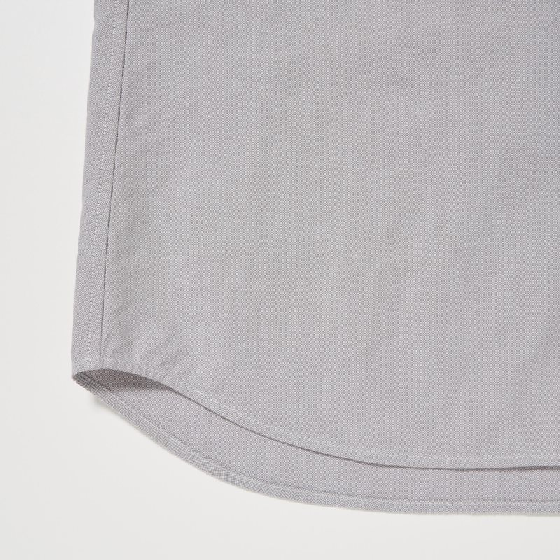 Grey Uniqlo Oxford Slim-fit Long-sleeve Men Shirts | 4672354