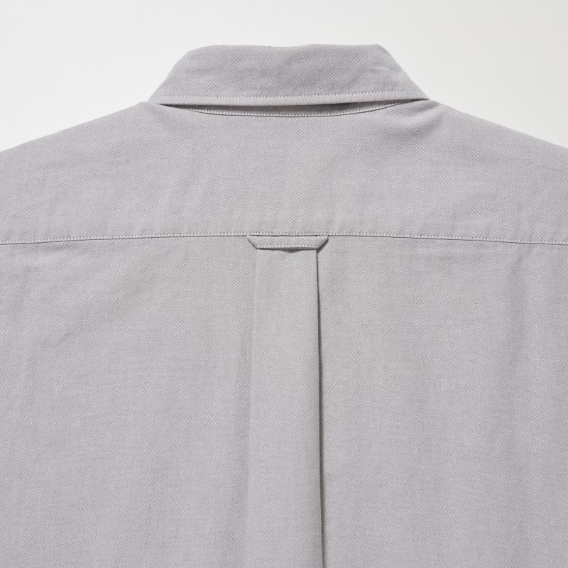 Grey Uniqlo Oxford Slim-fit Long-sleeve Men Shirts | 4672354