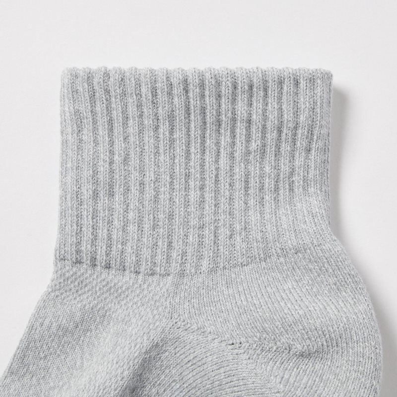 Grey Uniqlo Pile Half Men Socks | 9696124