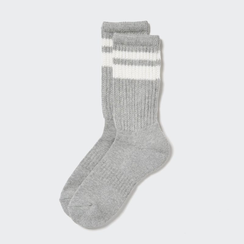 Grey Uniqlo Pile Lined Men Socks | 4848253