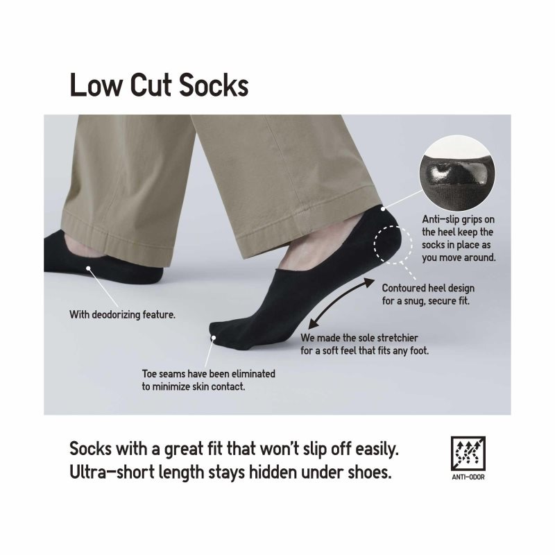 Grey Uniqlo Pile Low Cut Men Socks | 8815380