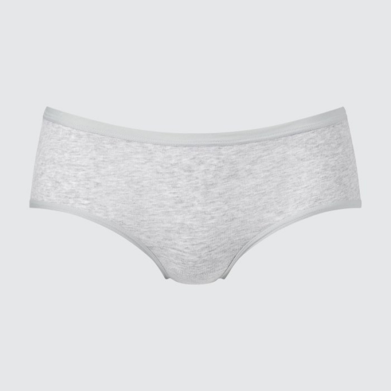 Grey Uniqlo Plain Hip Huggers Women Briefs | 7650669