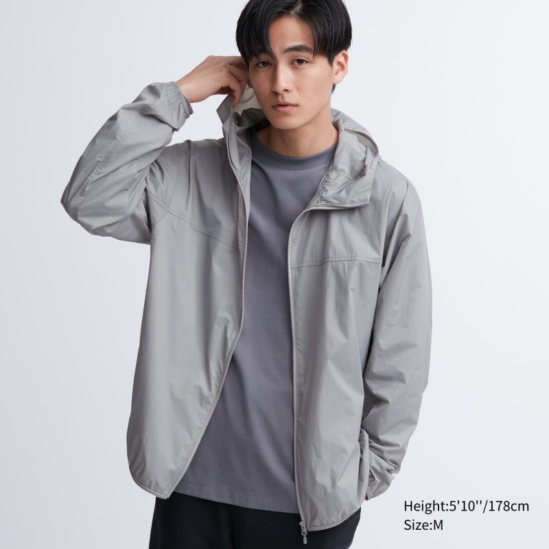 Grey Uniqlo Pocketable Uv Protection 3d Cut Men Parka | 4038131
