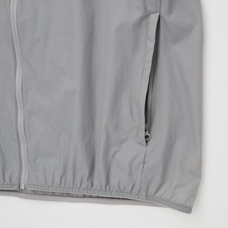 Grey Uniqlo Pocketable Uv Protection 3d Cut Men Parka | 1402906