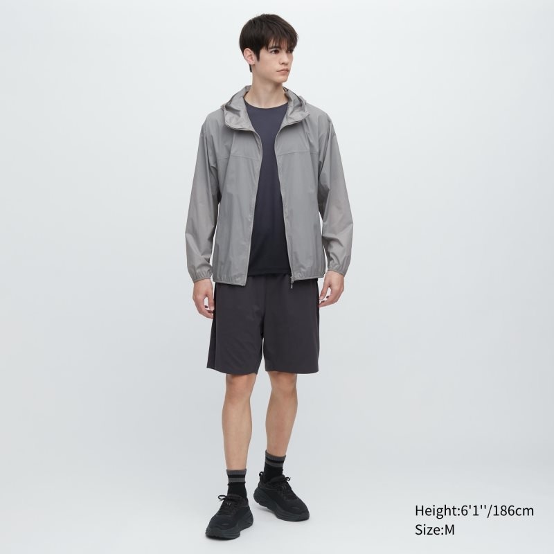 Grey Uniqlo Pocketable Uv Protection 3d Cut Men Parka | 1402906