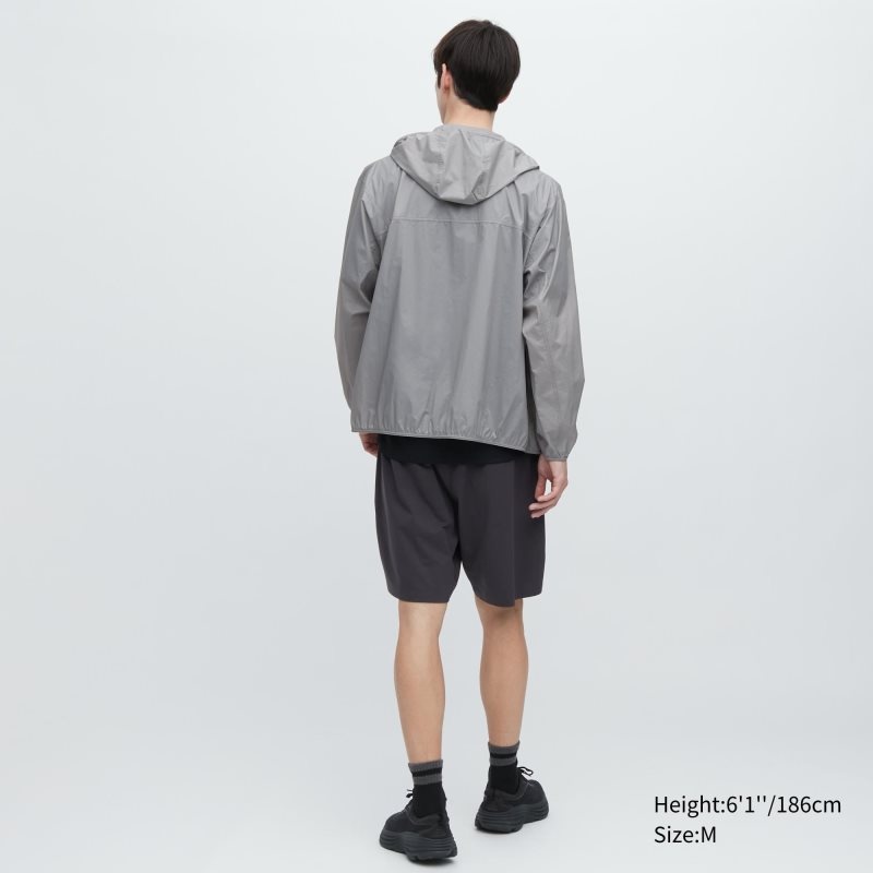 Grey Uniqlo Pocketable Uv Protection 3d Cut Men Parka | 1402906