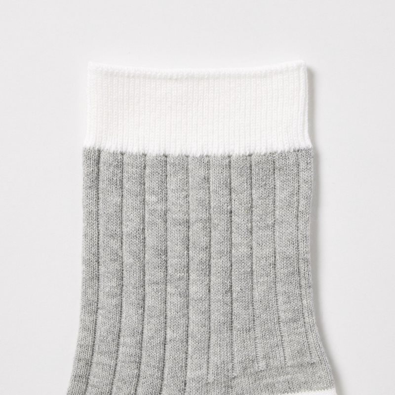 Grey Uniqlo Ribbed Half Men Socks | 978682