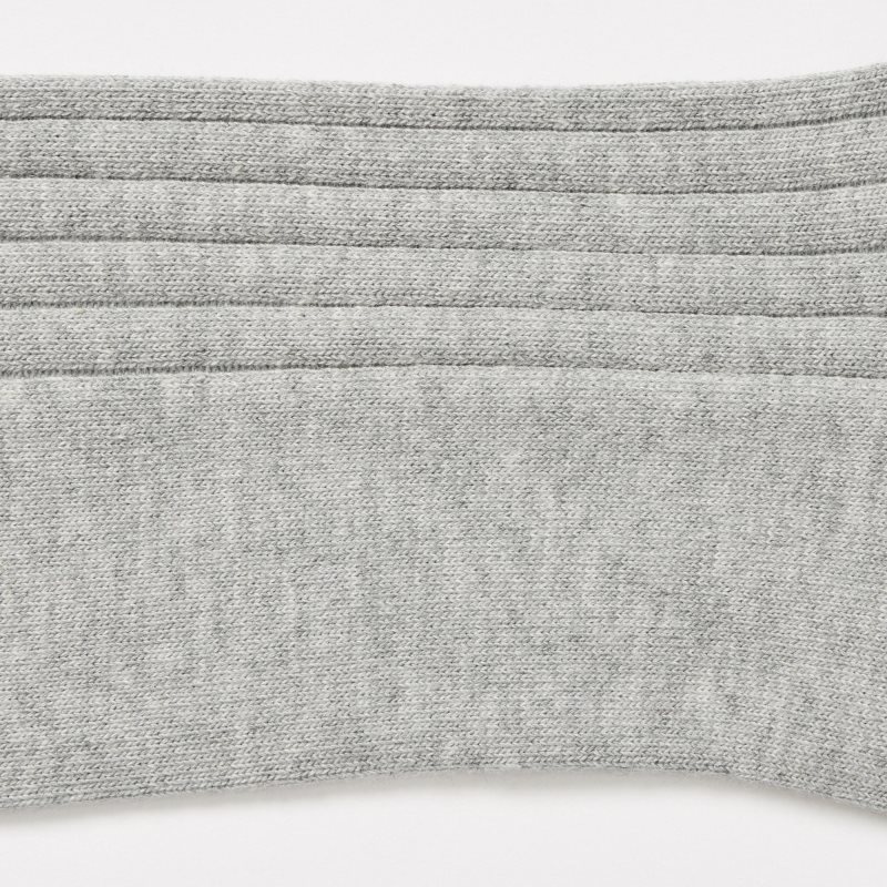 Grey Uniqlo Ribbed Short Men Socks | 7213555