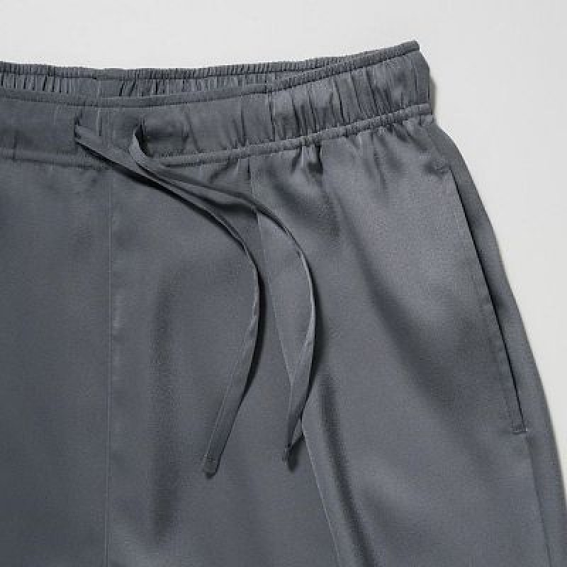 Grey Uniqlo Satin Drape Women Joggers | 7980687