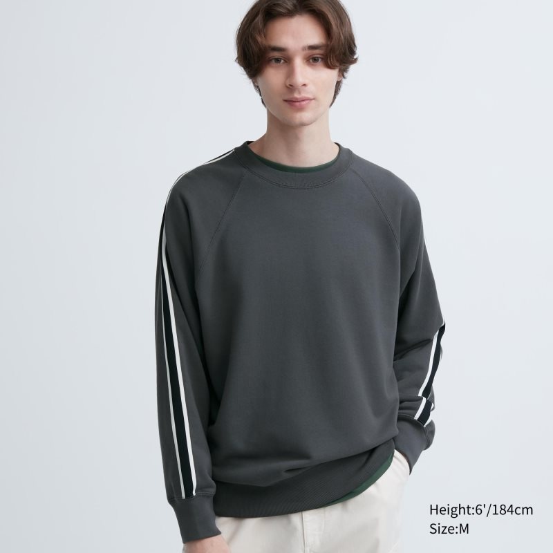 Grey Uniqlo Side-stripe Men Sweatshirts | 1266270
