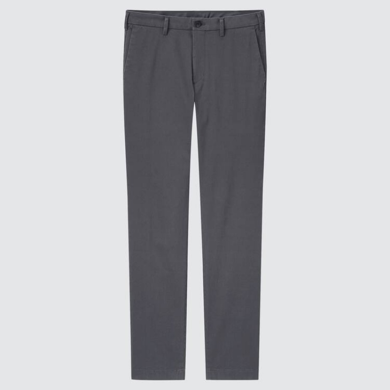 Grey Uniqlo Slim Fit Chinos Men Pants | 8353717