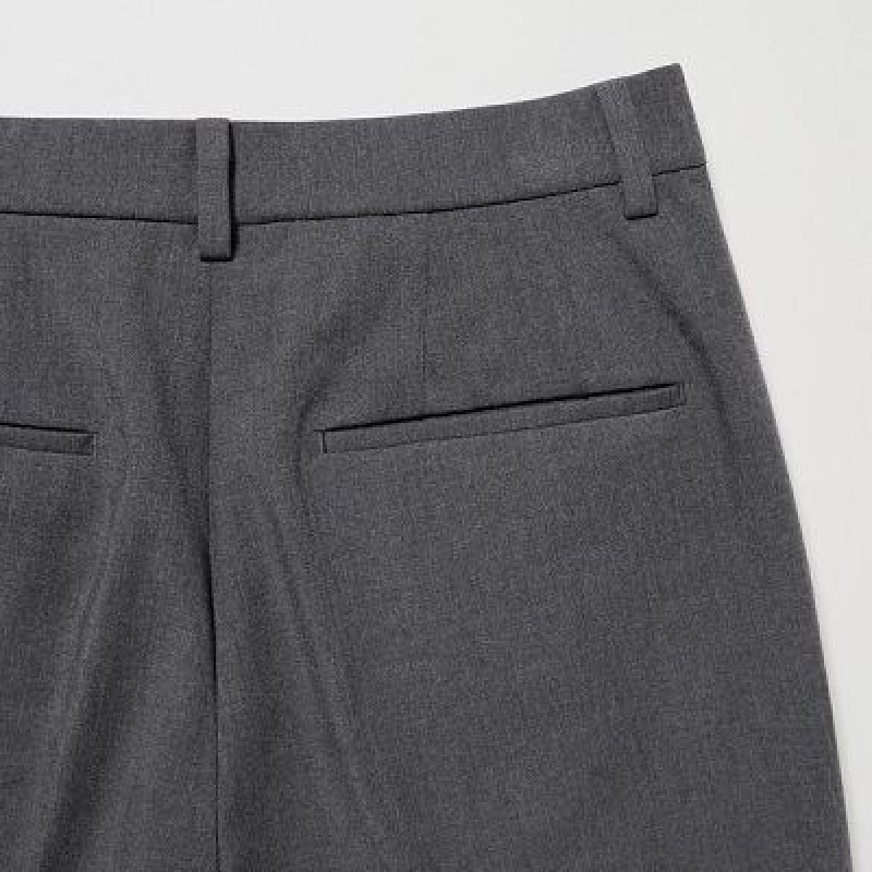Grey Uniqlo Smart Ankle (2-Way Stretch, Tall) Women Pants | 8570532