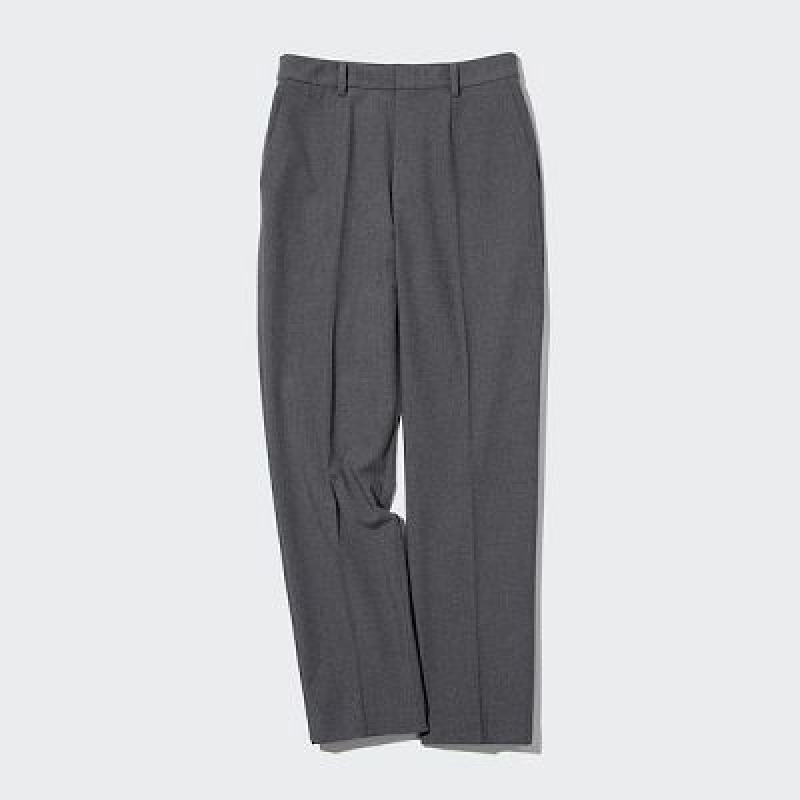 Grey Uniqlo Smart Ankle (2-Way Stretch) Women Pants | 7639509
