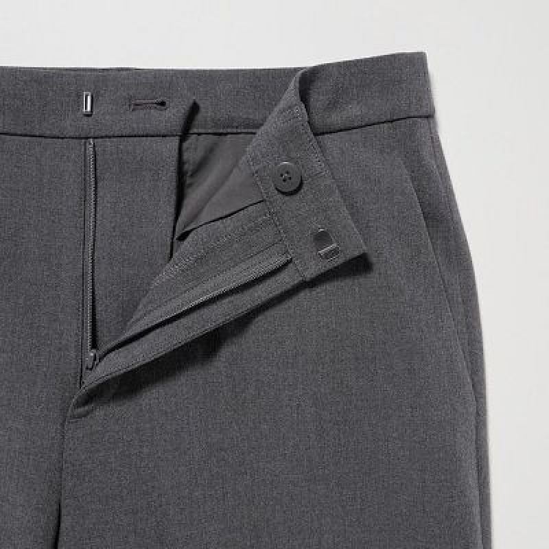 Grey Uniqlo Smart Ankle (2-Way Stretch) Women Pants | 7639509