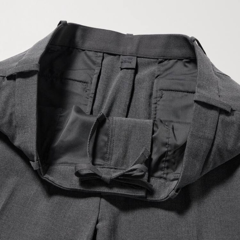 Grey Uniqlo Smart Ankle Length Men Pants | 1491467