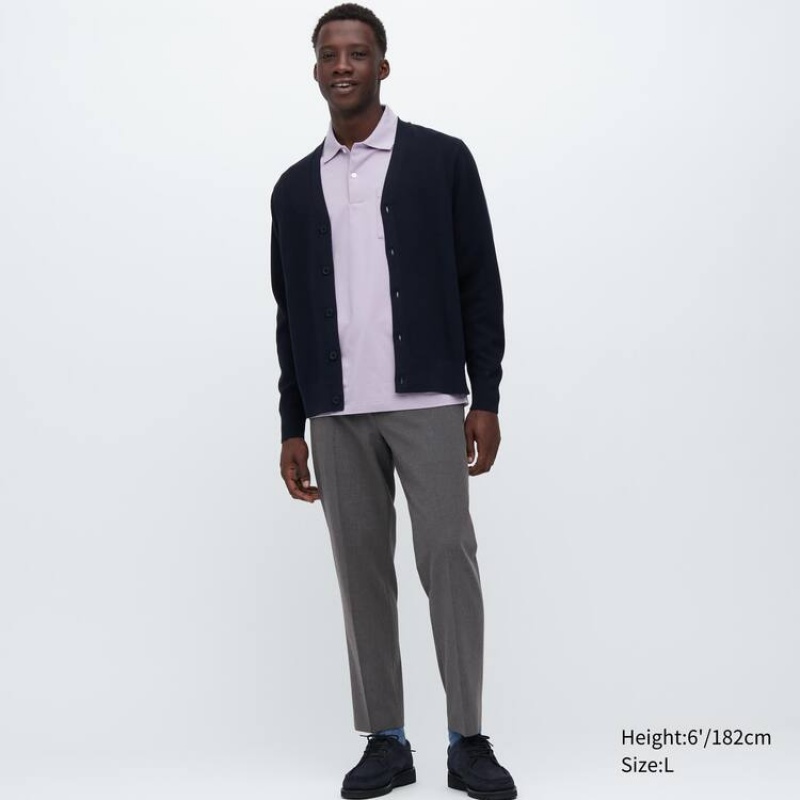 Grey Uniqlo Smart Ankle Length Men Pants | 3033732