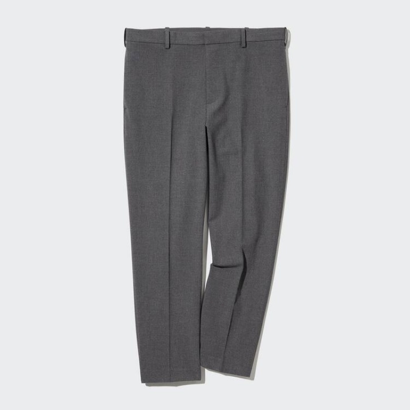 Grey Uniqlo Smart Ankle Length Men Pants | 3033732