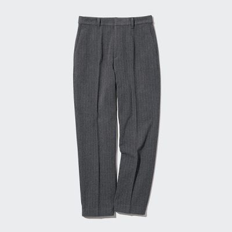 Grey Uniqlo Smart Brushed Ankle Women Pants | 2380517