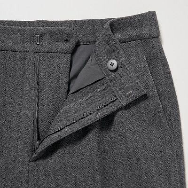 Grey Uniqlo Smart Brushed Ankle Women Pants | 2380517