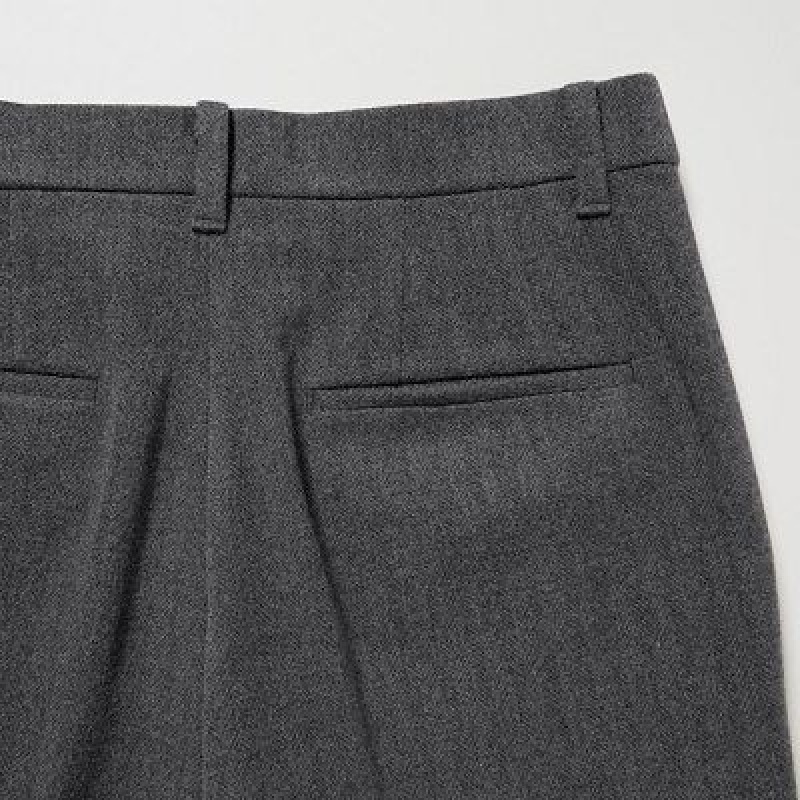 Grey Uniqlo Smart Brushed Ankle Women Pants | 2380517