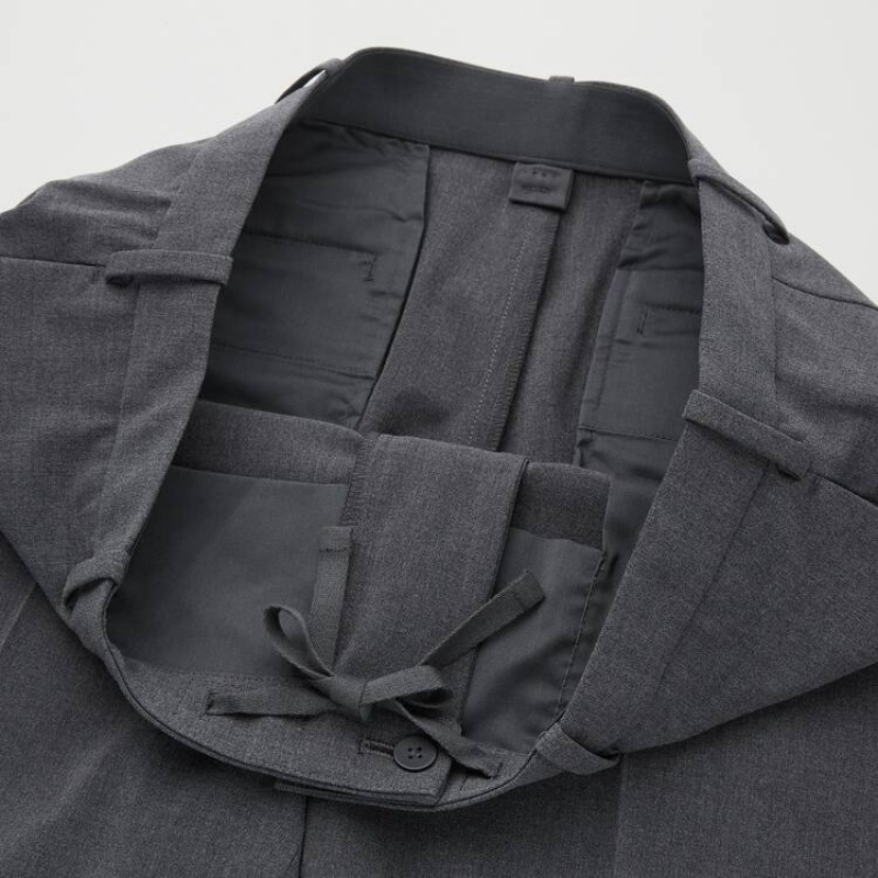 Grey Uniqlo Smart Comfort Ankle Length Men Pants | 8496961