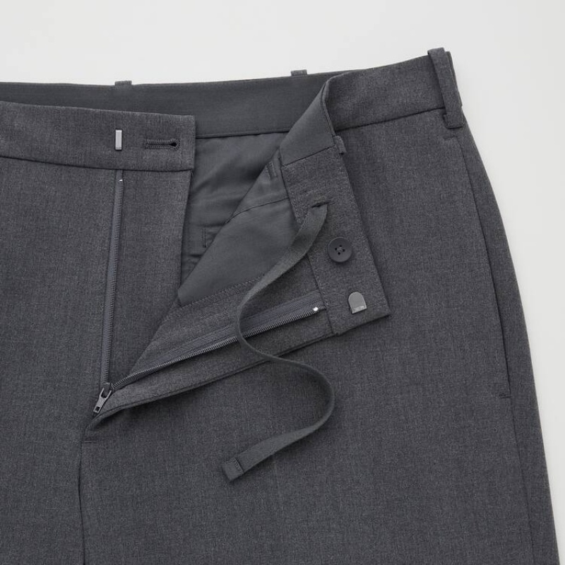 Grey Uniqlo Smart Comfort Ankle Length Men Pants | 8496961