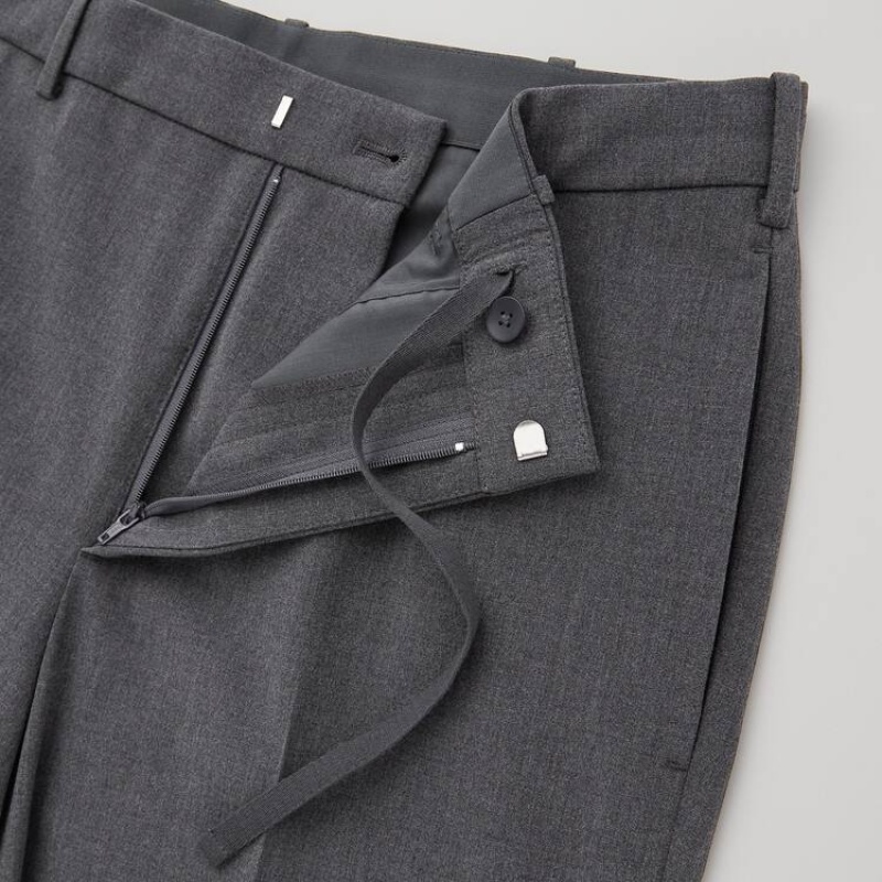 Grey Uniqlo Smart Comfort Ankle Length Men Pants | 6443574