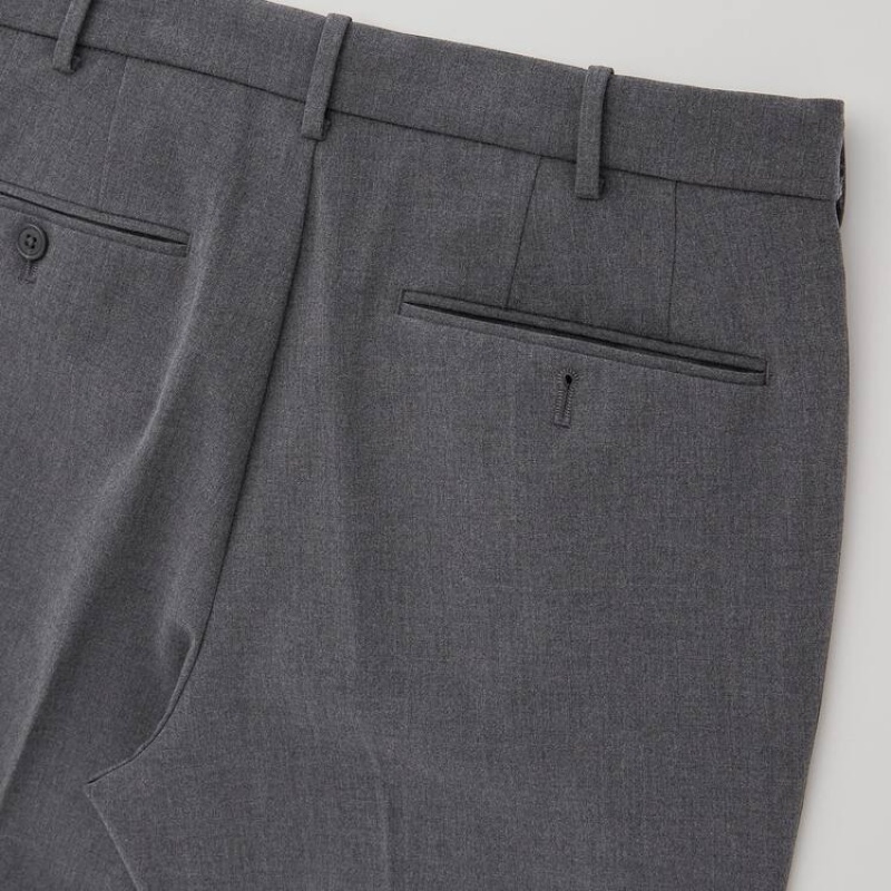 Grey Uniqlo Smart Comfort Ankle Length Men Pants | 6443574