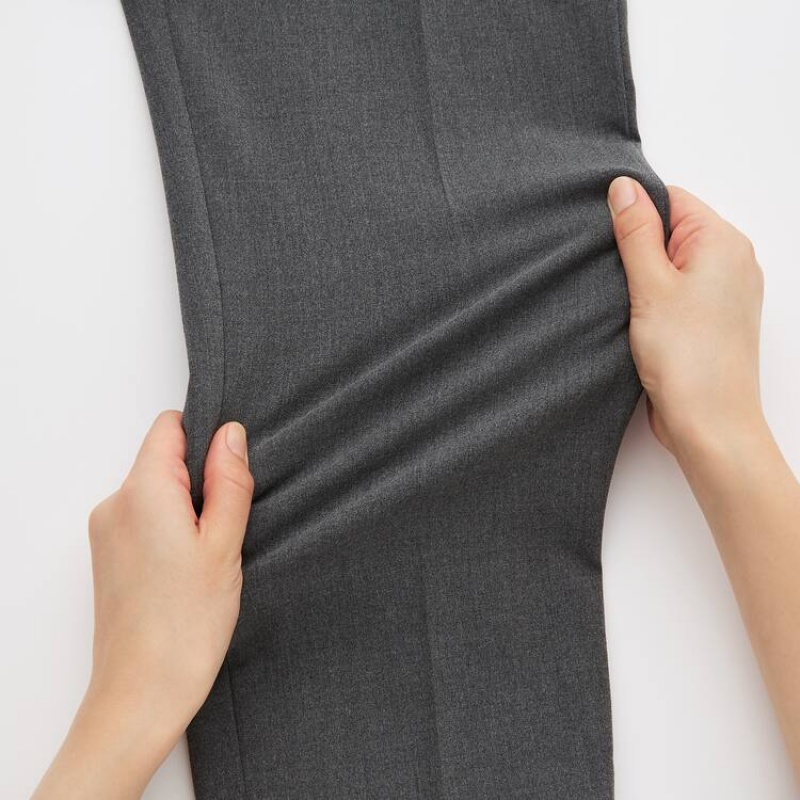 Grey Uniqlo Smart Comfort Ankle Length Men Pants | 8479586