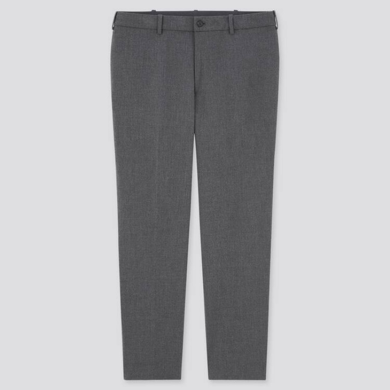 Grey Uniqlo Smart Comfort Ankle Length Men Pants | 8479586
