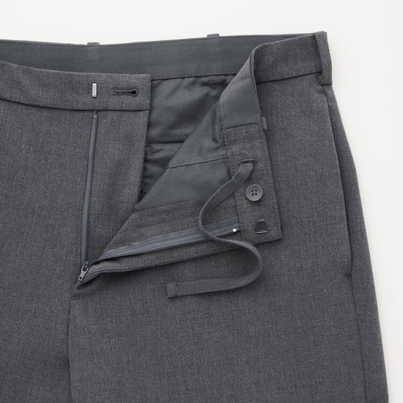 Grey Uniqlo Smart Comfort Ankle Length Men Pants | 5849016