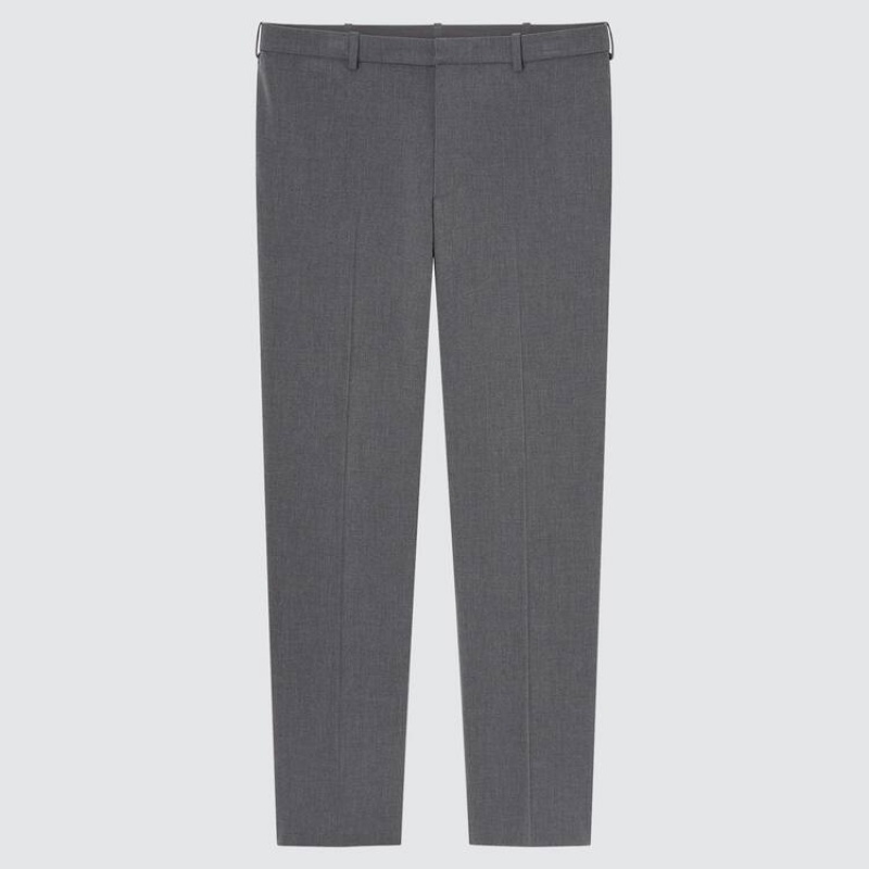 Grey Uniqlo Smart Comfort Ankle Length Men Pants | 5849016