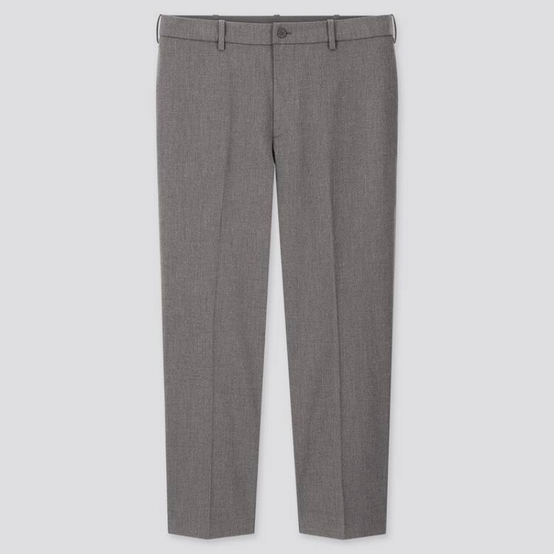 Grey Uniqlo Smart Comfort Ankle Length Men Pants | 8612163