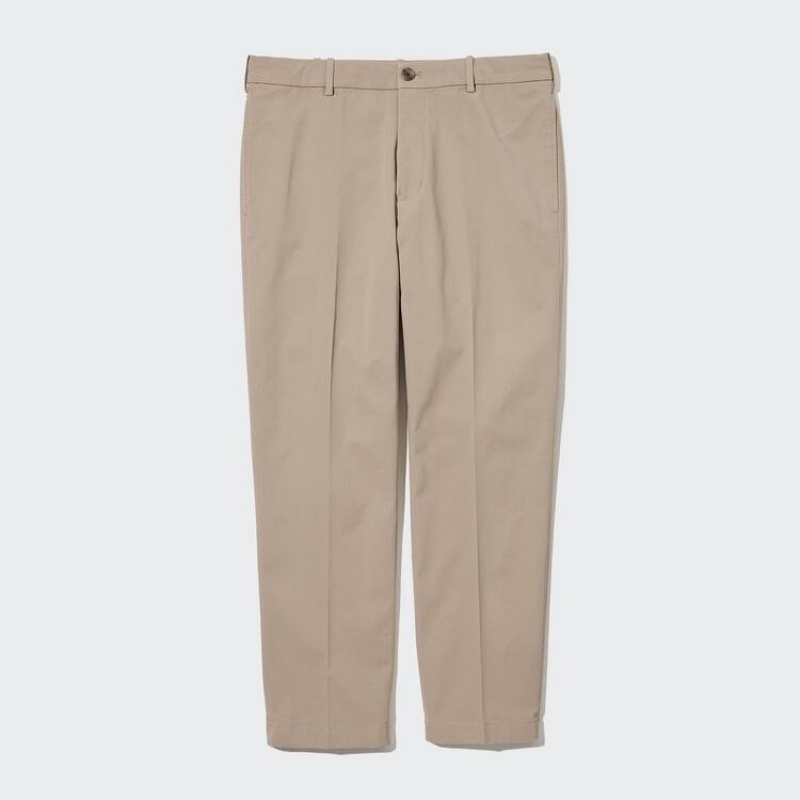 Grey Uniqlo Smart Cotton Ankle Length Men Pants | 4485980