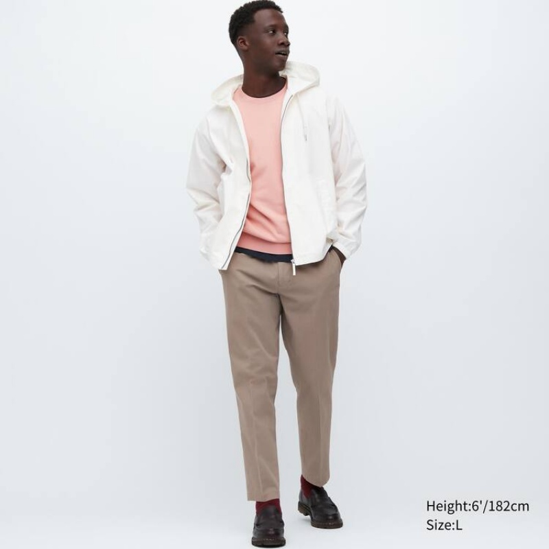 Grey Uniqlo Smart Cotton Ankle Length Men Pants | 4485980