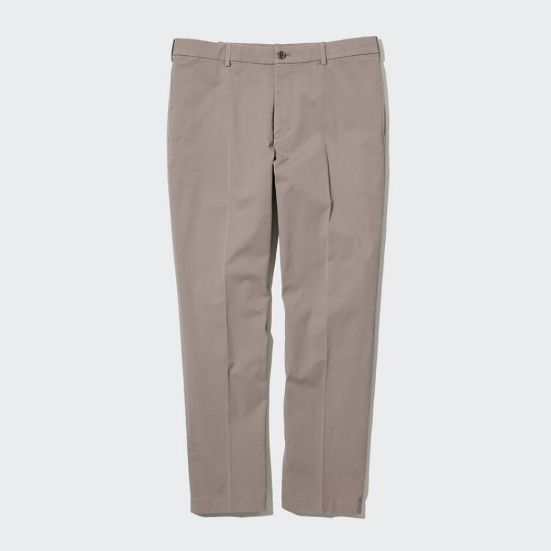 Grey Uniqlo Smart Cotton Ankle Length Men Pants | 2891511