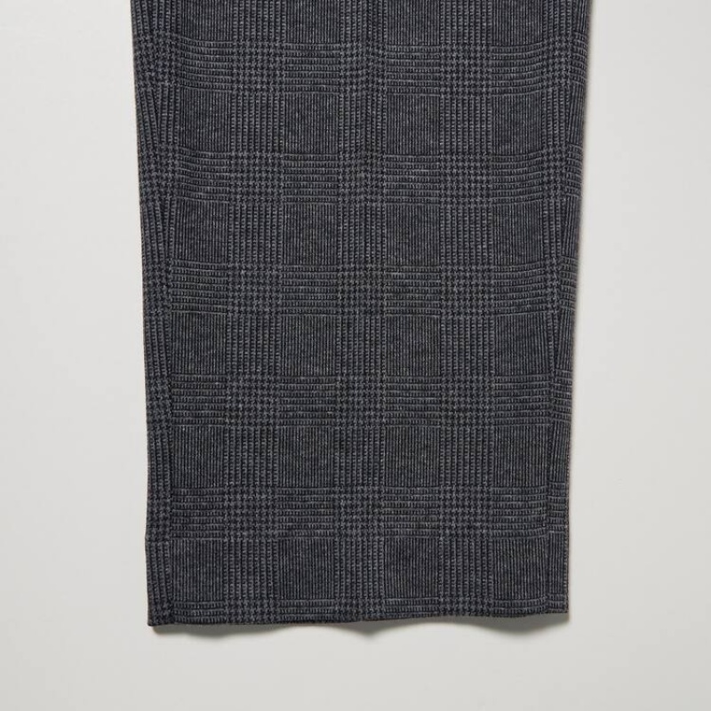 Grey Uniqlo Smart Glen Checked Ankle Length Men Pants | 5157018