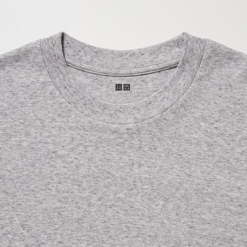 Grey Uniqlo Soft Brushed Crew Neck Long-sleeve Men T Shirts | 4574543