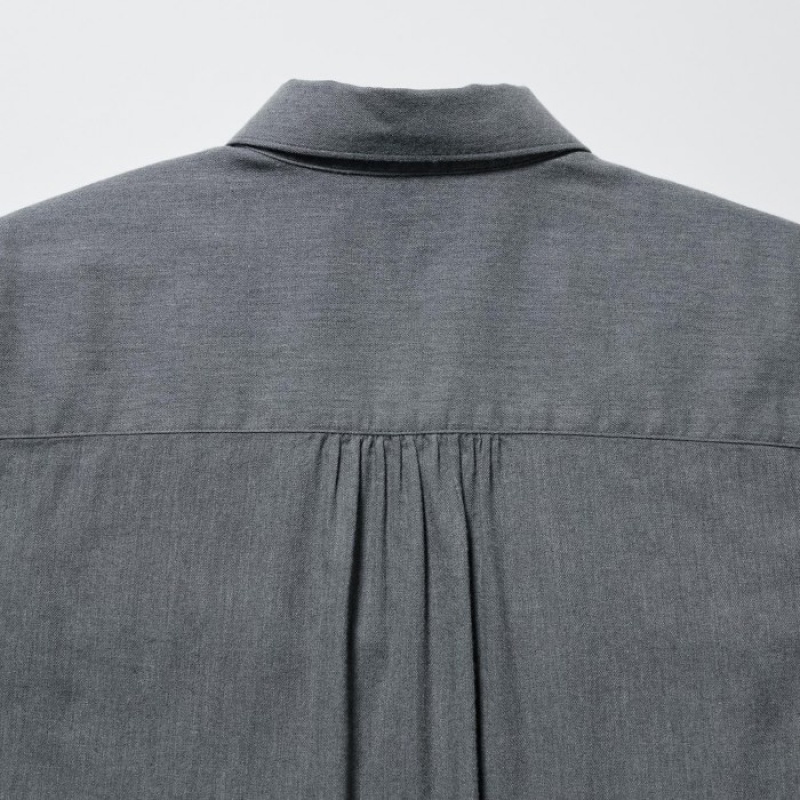Grey Uniqlo Soft Brushed Long-Sleeve Women Shirts | 4023853